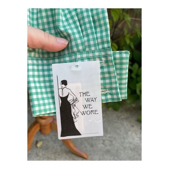 1960s Gingham Shirt Ruffles Western Cottagecore - Picture 7 of 13